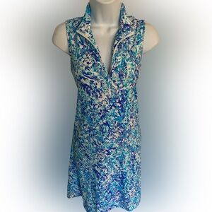 Beachtime Quarter Zip Dress - S
Blue white , poly spandex